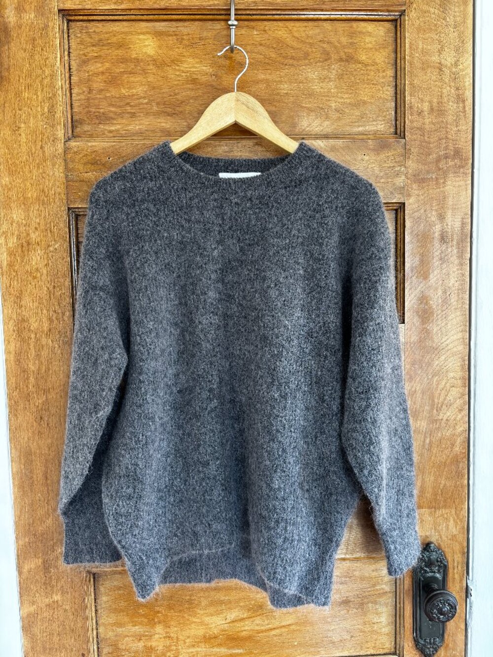 Sayaka Davis Cocoon Mohair/Wool Blend Sweater in Charcoal Grey - S